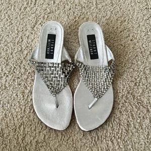 Stuart Weitzman Silver Rhinestones Sandals